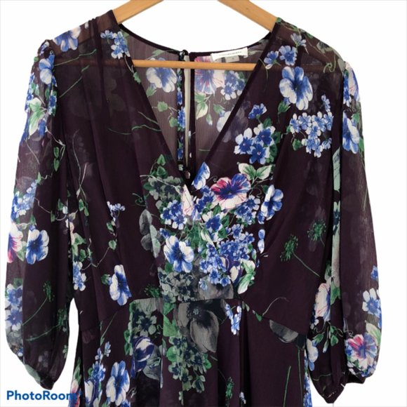 Calvin Klein Womens Dress Floral High-Low Midi Size 2 - Picture 7 of 10